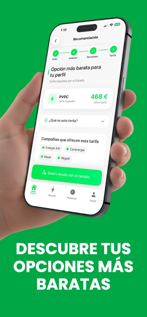 Recomendación de tarifa PVPC y ayuda con el cambio